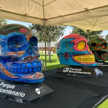 Inicia la fiesta cultural en el Parque Bicentenario con obras inéditas de Mexicráneos
